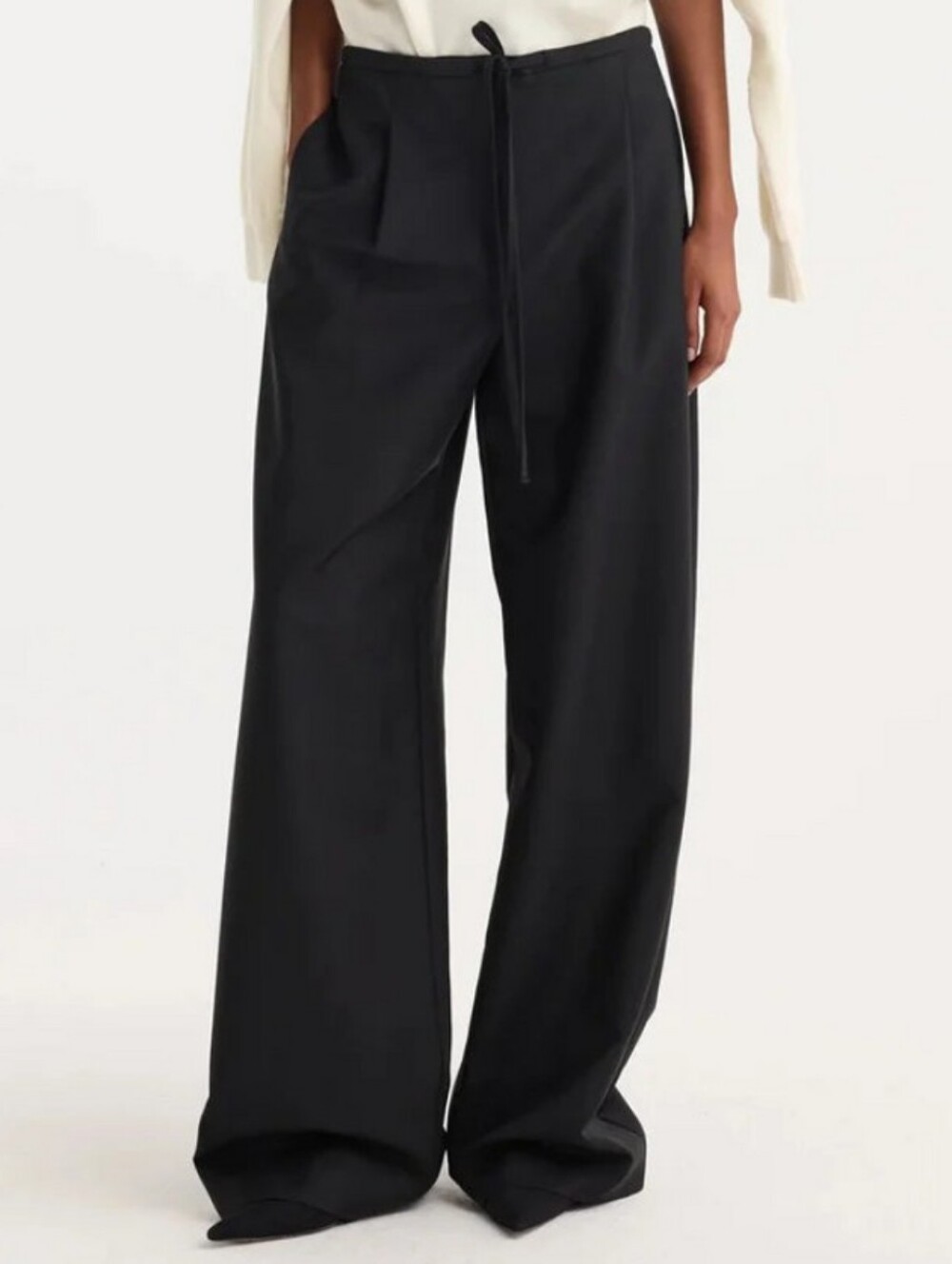 NWT Róhe Relaxed Drawstring Trousers Pants Wool Mohair Black EU38 US8 MEDIUM M